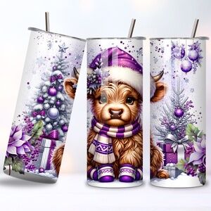 Cow Christmas - 20oz Tumbler Stainless Steel Handmade with ❤️ IMG4838